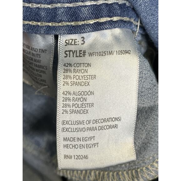 WallFlower Jeans Womens 3 Skinny Stretch Denim Double Button Mid Rise Y2K - Picture 10 of 15